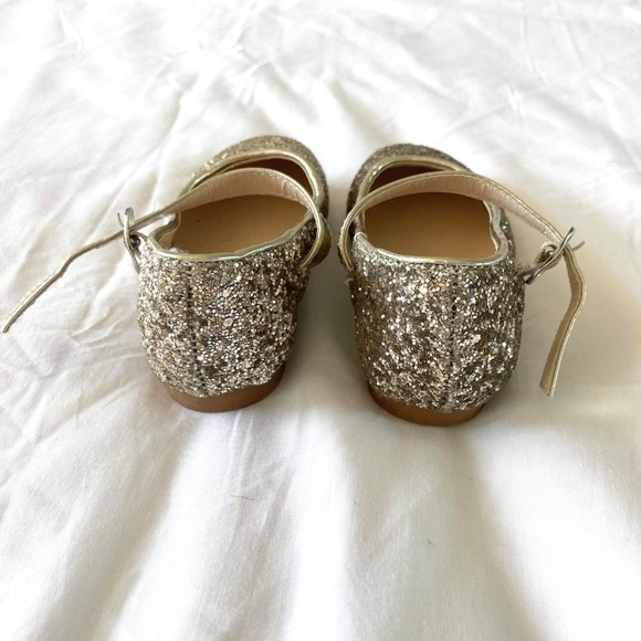 BARDOT JUNIOR girls size 8 kids gold glitter/sparkle party dress shoes ♡ - Picture 7 of 8